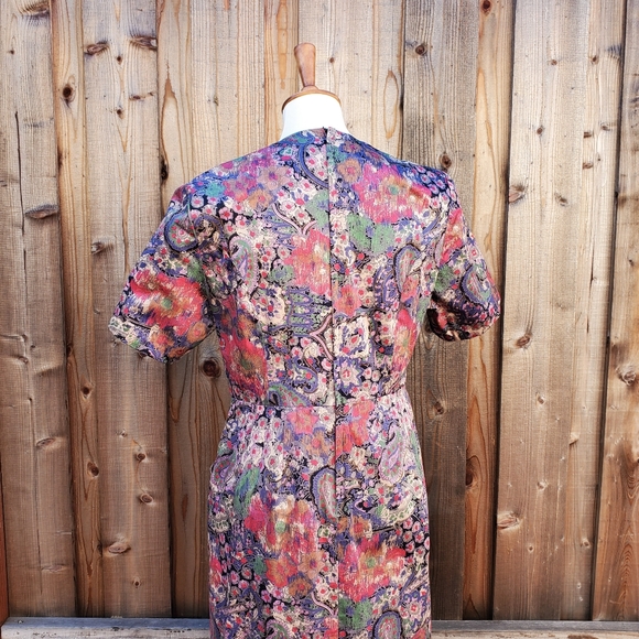 Vintage Handmade Paisley Floral Print Fit & Flare Dress Size M - Picture 8 of 8